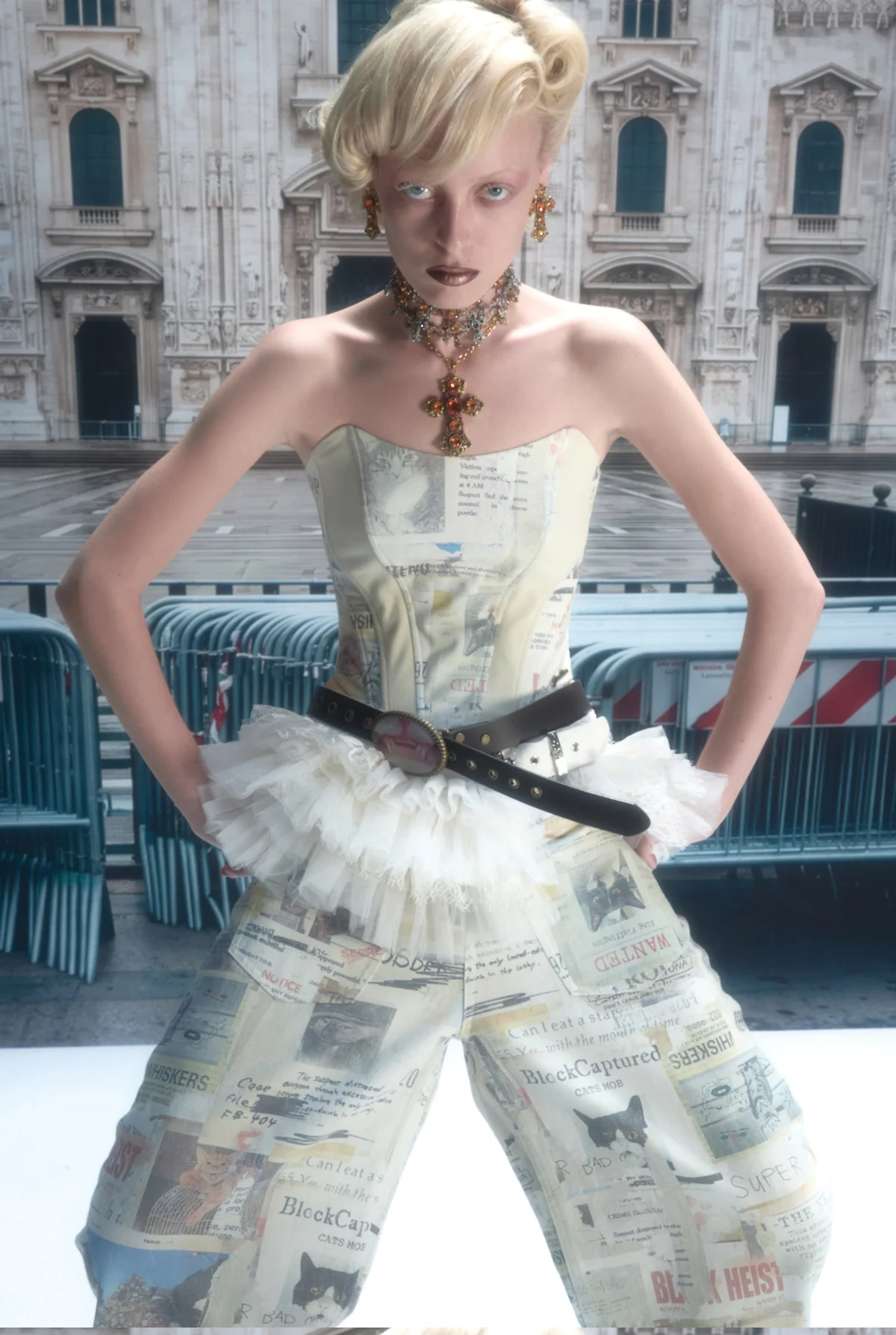 Layered Lace Waist Cincher Skirt