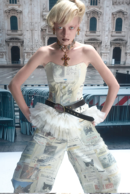 Layered Lace Waist Cincher Skirt