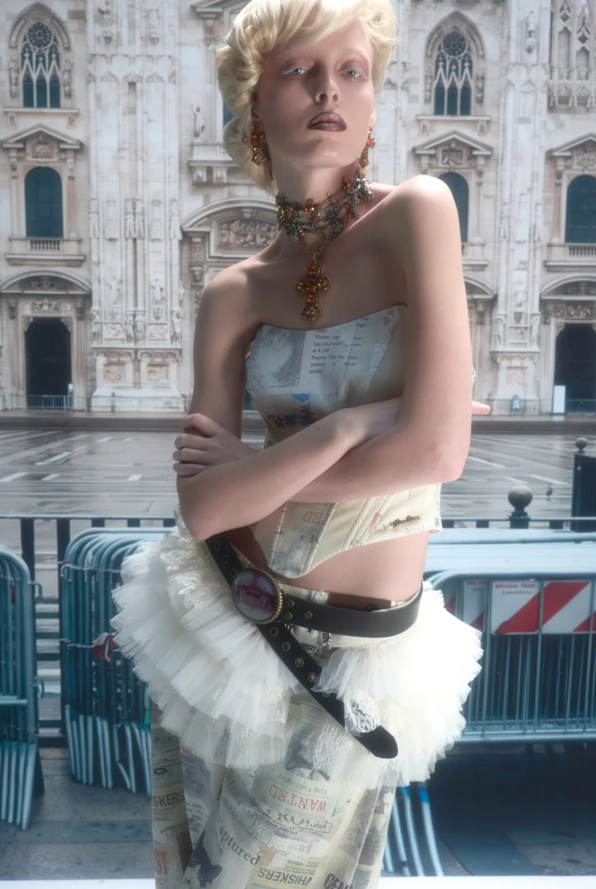 Layered Lace Waist Cincher Skirt