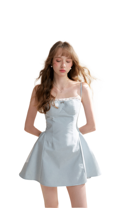 Lace-Trimmed A-Line Camisole Dress