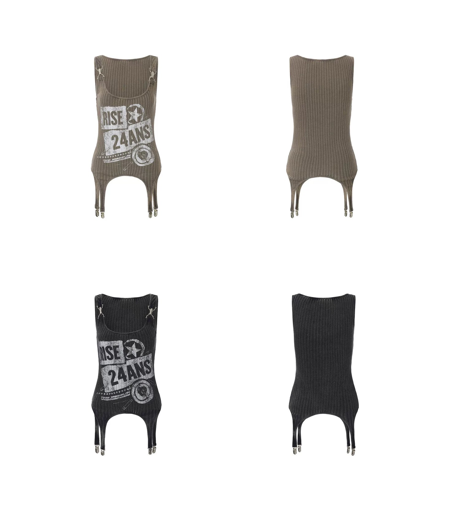 Lightweight Spicy Girl Tank Top with Distressed