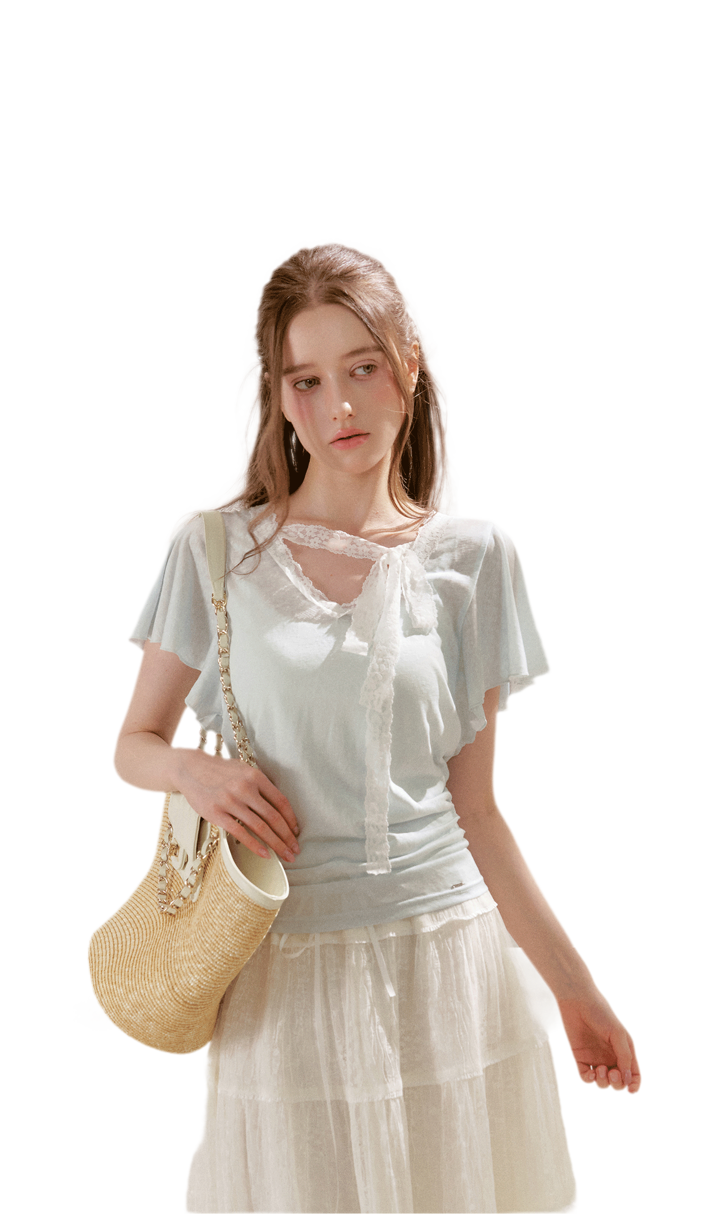 Snowflake Tencel Linen Lace T-shirt