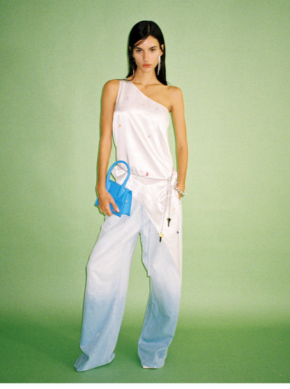 Acetate Satin Camisole with Horse Print