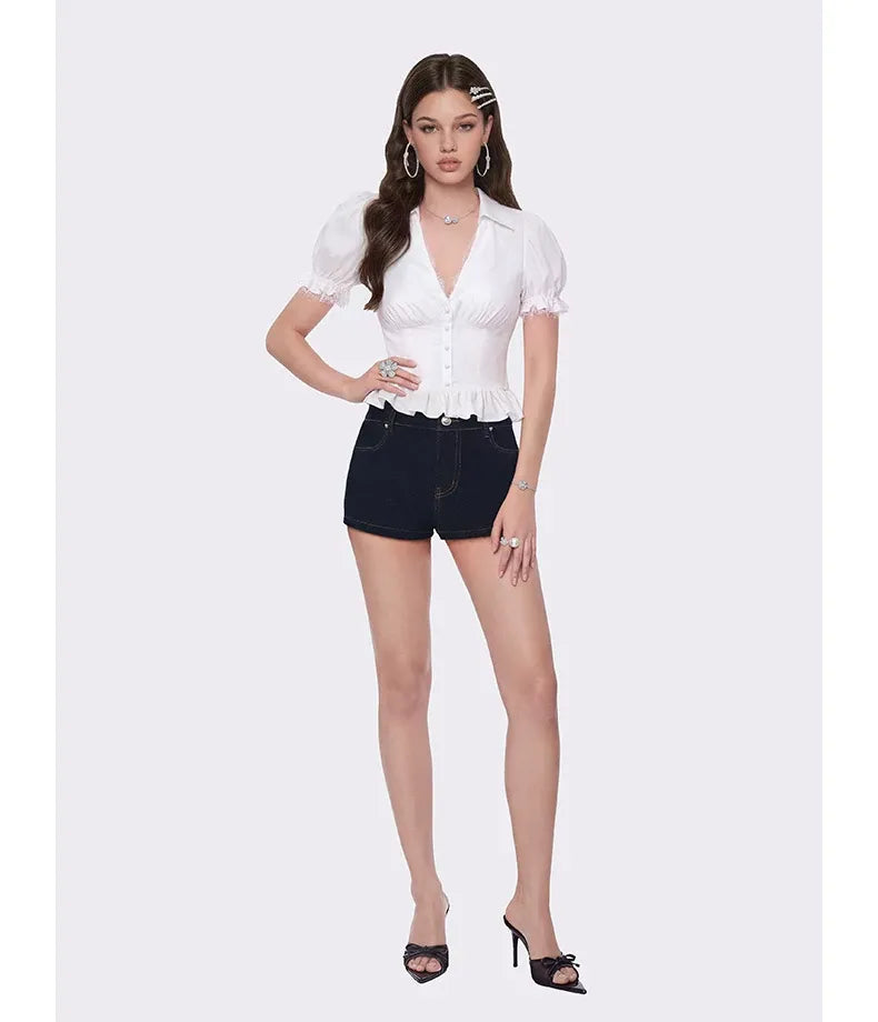 Back-Tie Puff Shirt