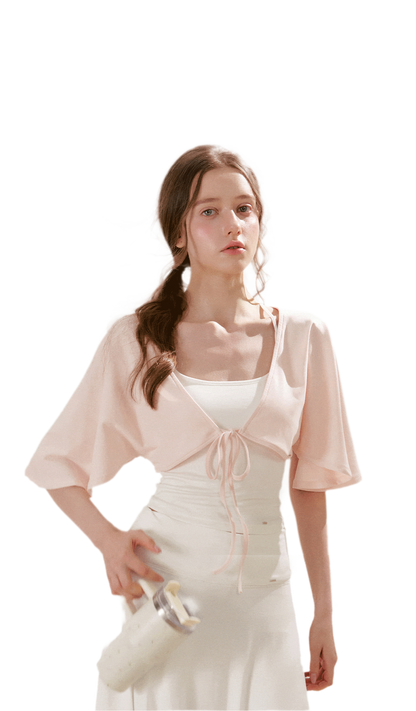 Airy Cloud Feel Halter U-Neck Vest and Batwing