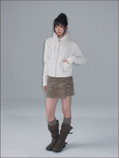 Brushed Jacquard Cropped Jacket