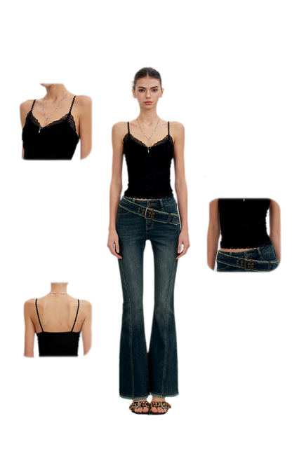 Lace Velvet Cami Top