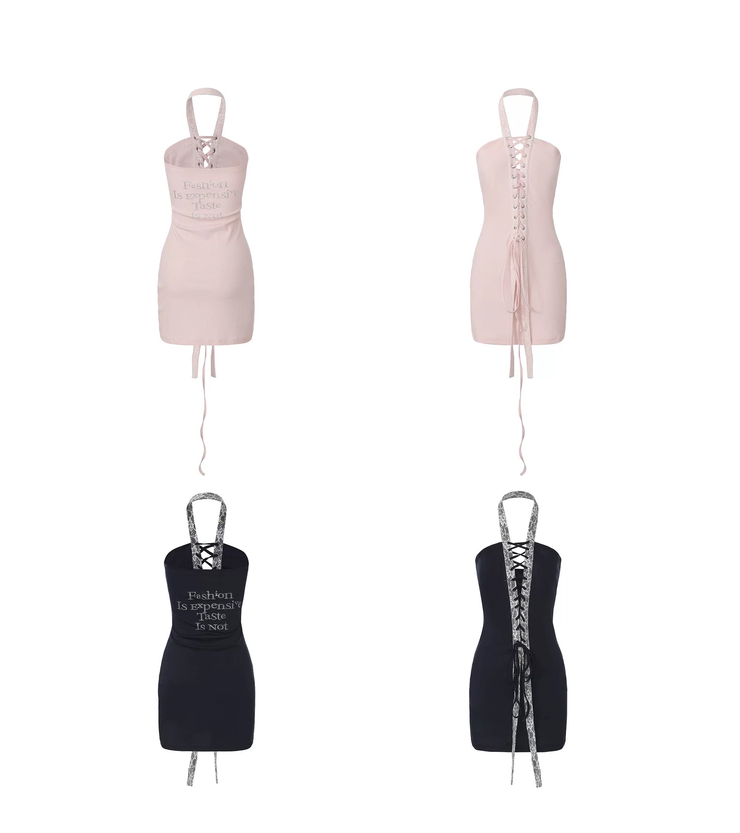 Halter Neck Reversible Lace Dress