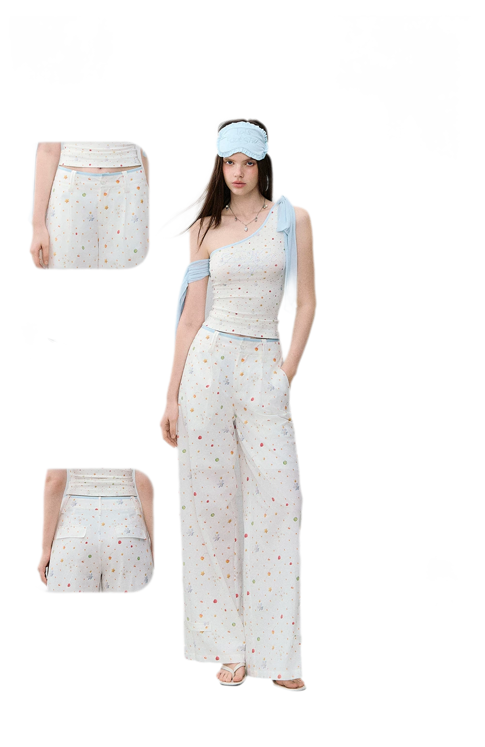 Printed Wide-Leg Pants