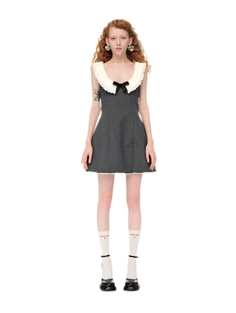 Rhinestone Bow A-Line Dress