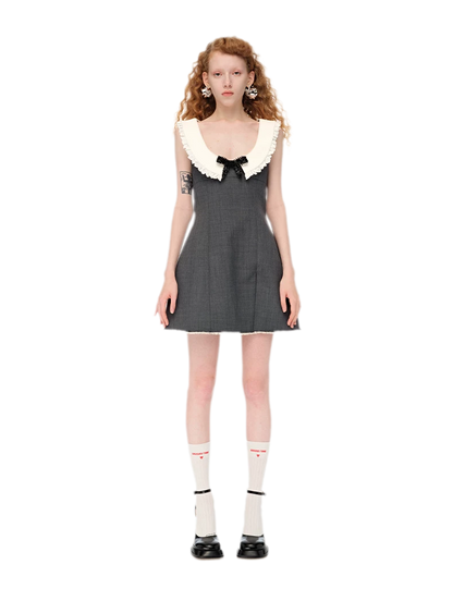 Rhinestone Bow A-Line Dress
