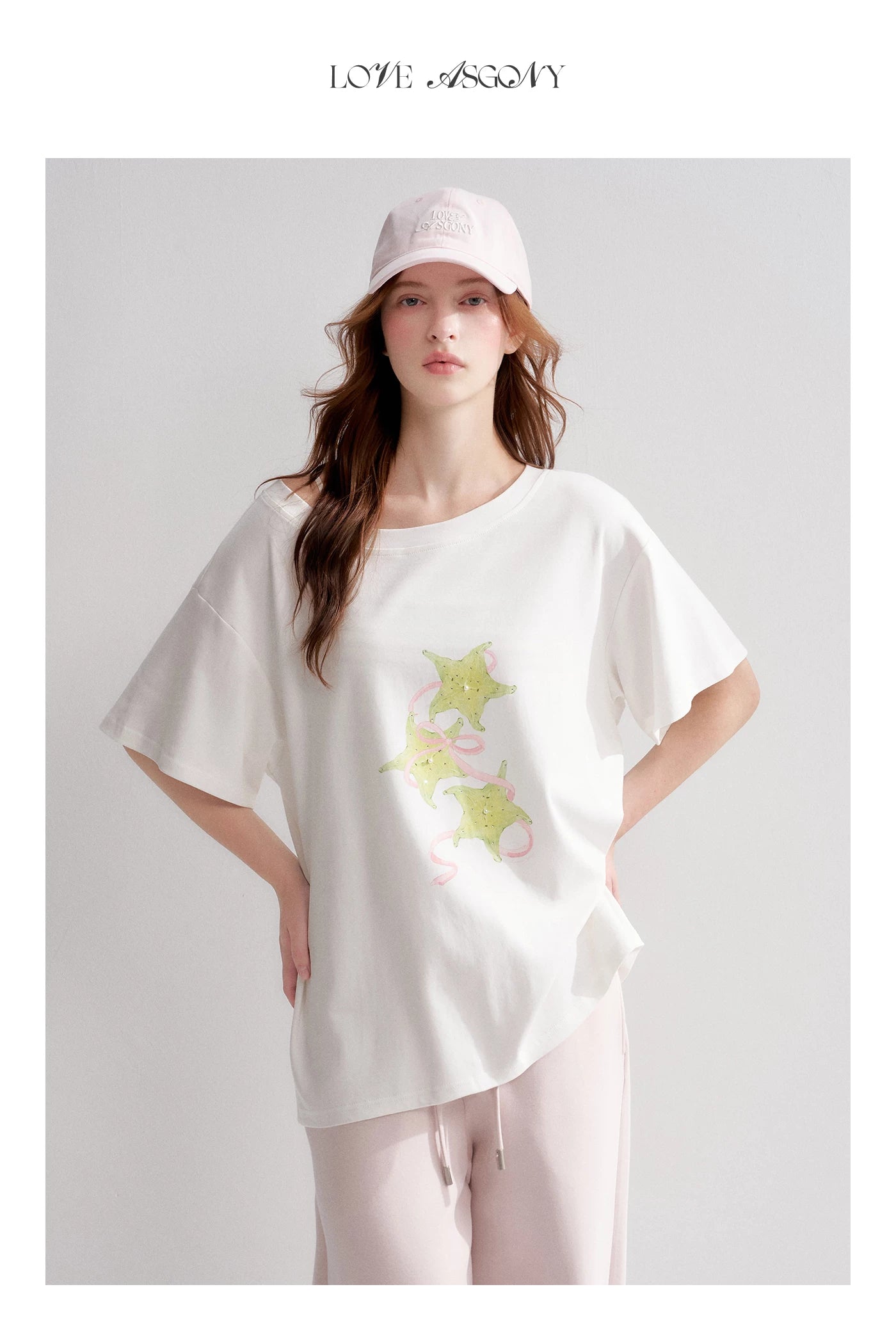 Asymmetrical Starfruit Print T-shirt