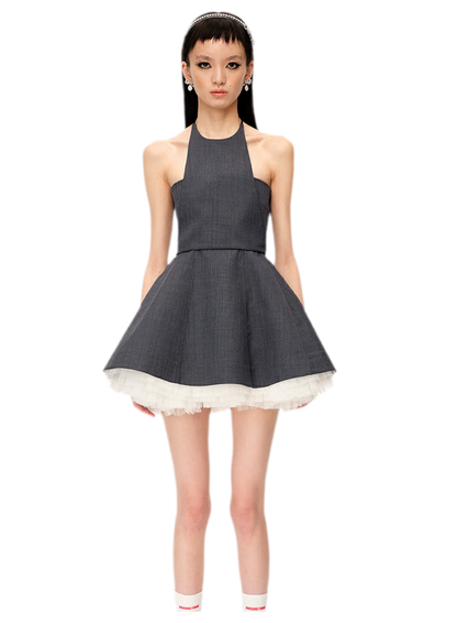 Structured Tulle A-Line Dress