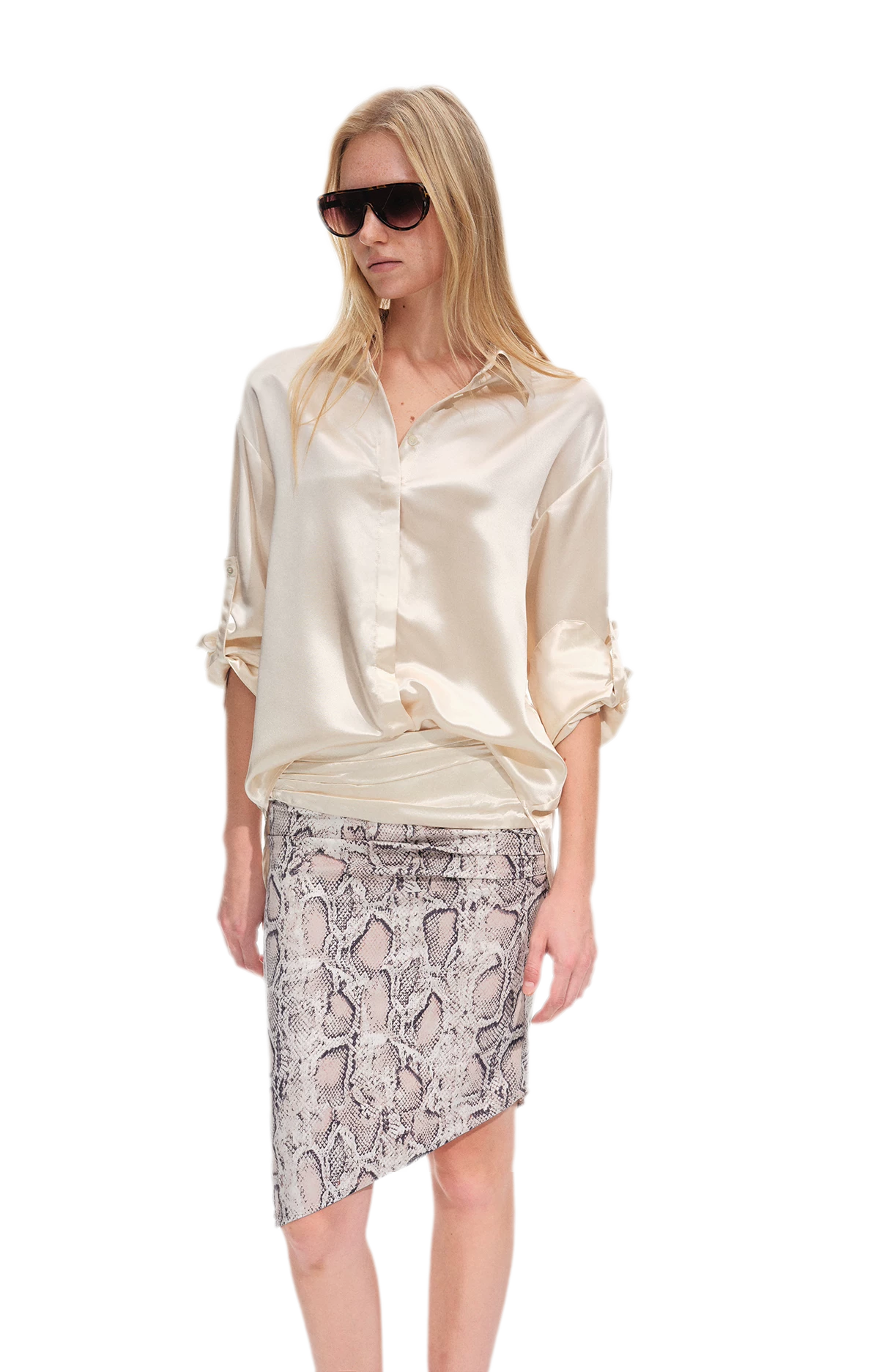 Vintage kokerrok met slangenprint