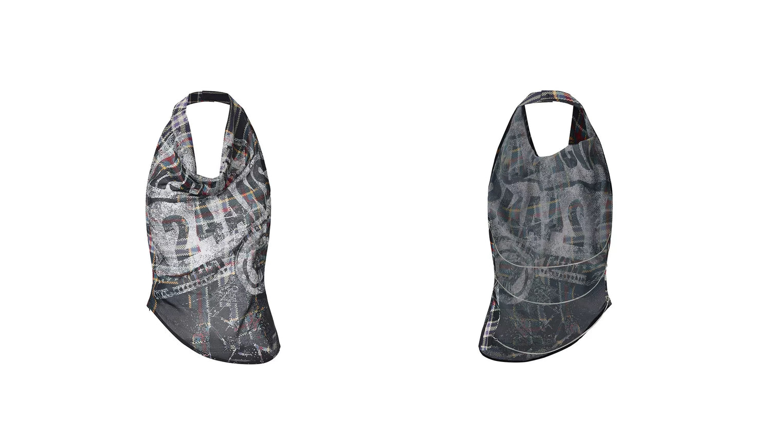 Street Style Halter Top with Draped Neckline