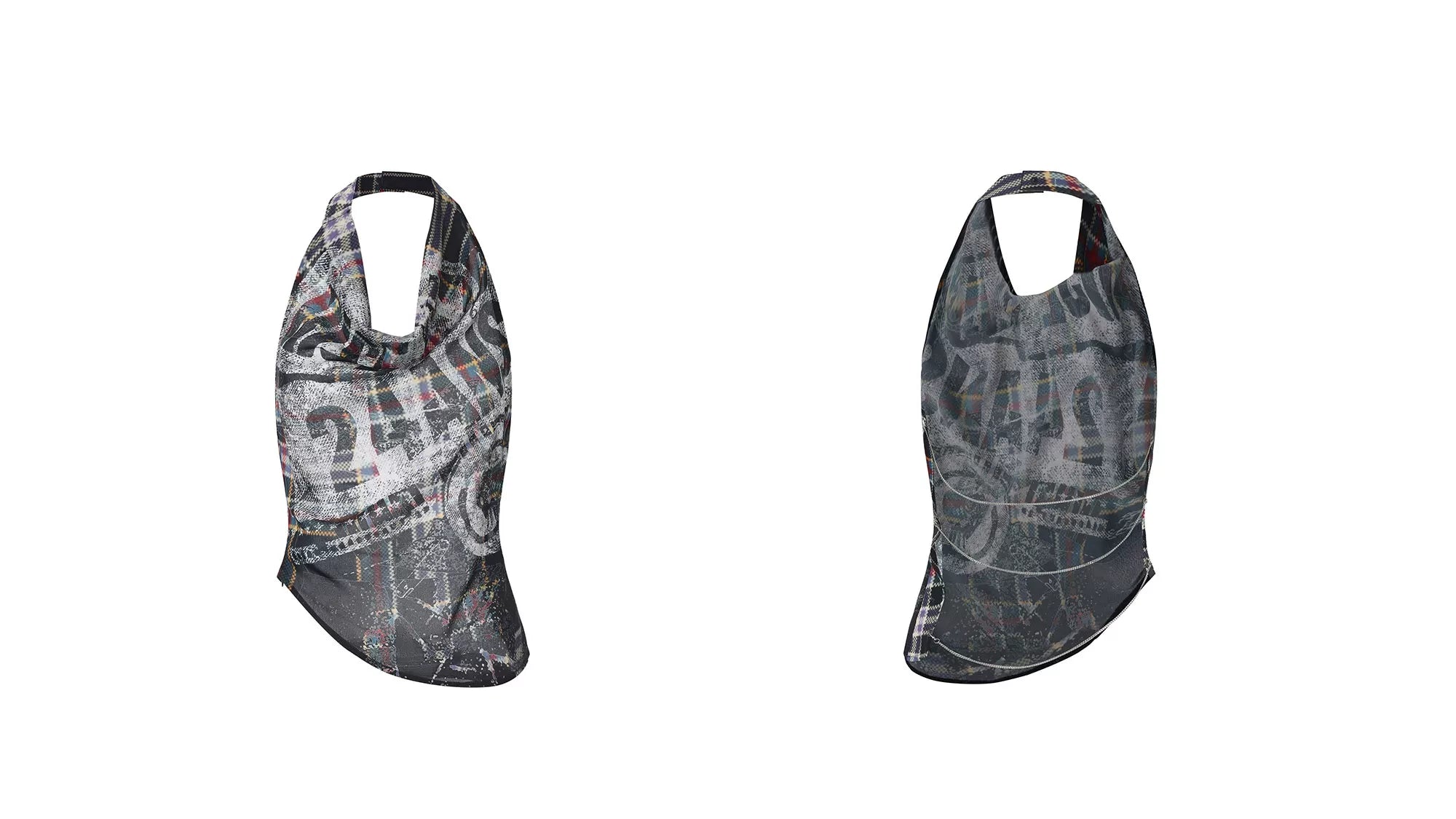 Street Style Halter Top with Draped Neckline