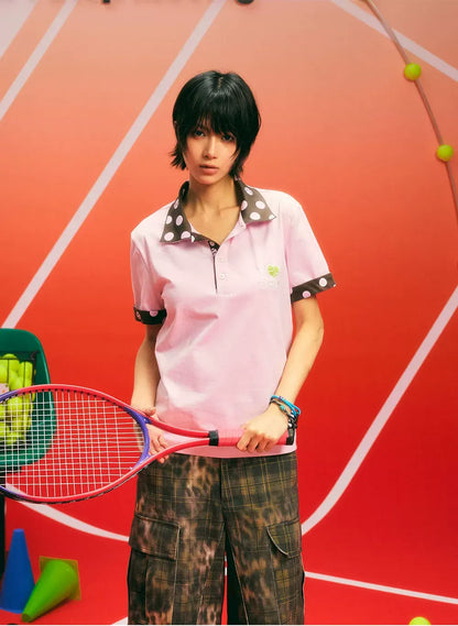 Sorona Polka-Dot Tennis Polo