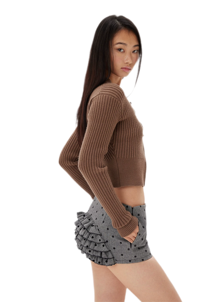 Ruffled Low-Rise Mini Skort