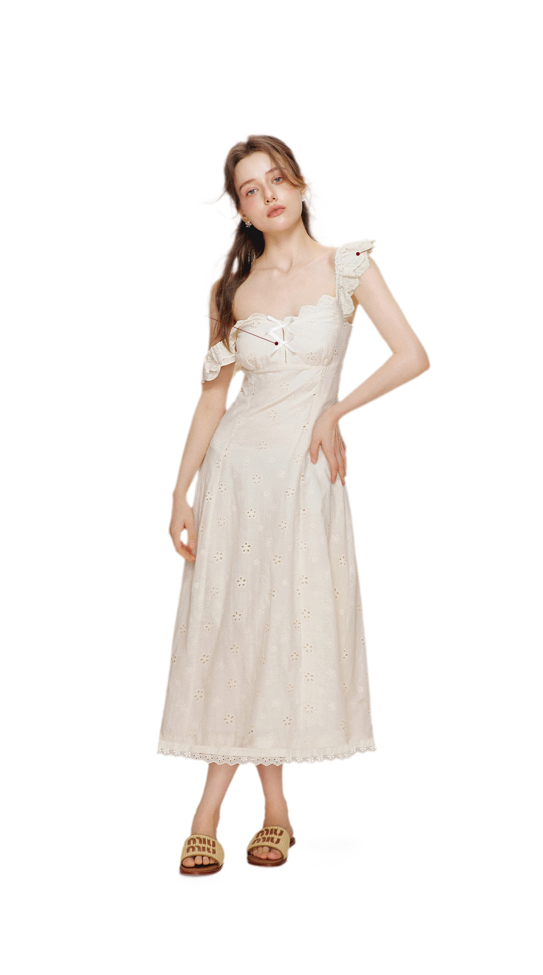 Lace Embroidery Maxi Dress