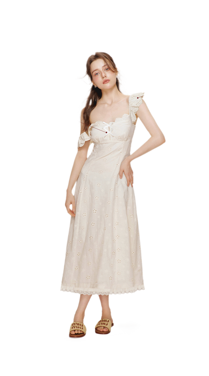 Lace Embroidery Maxi Dress