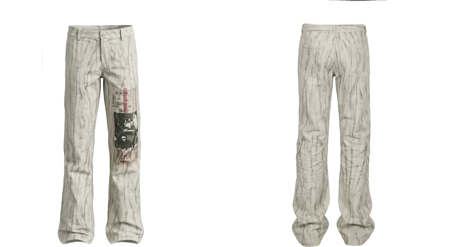 Washed Flared Low-Rise Jeans
