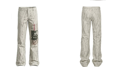 Washed Flared Low-Rise Jeans