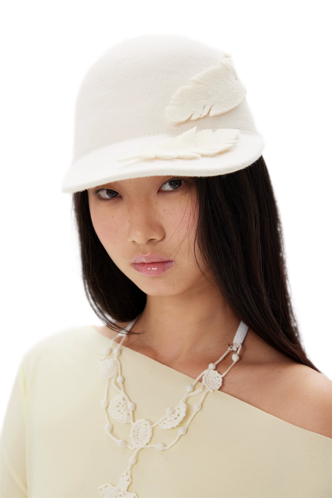 Feather Appliqué Felt Hat
