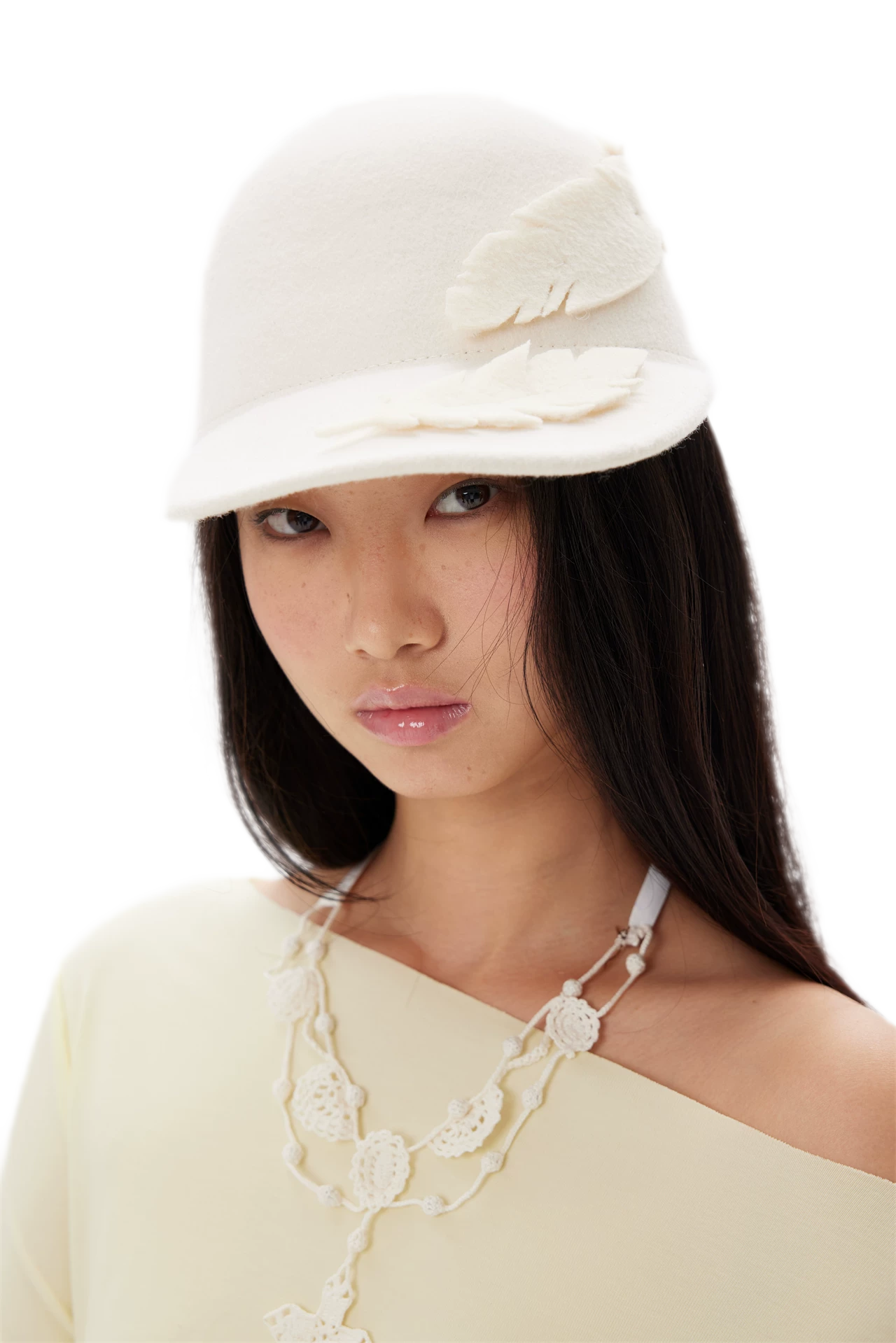 Feather Appliqué Felt Hat