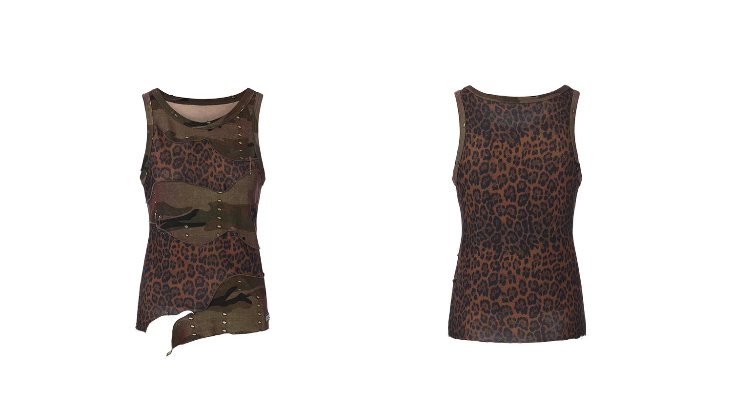 Lightweight Patchwork Leopard Camouflage Tank Top
