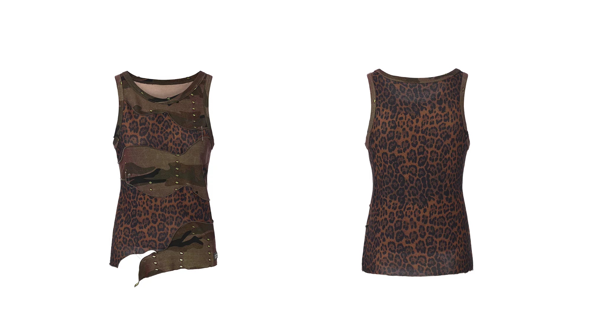 Lightweight Patchwork Leopard Camouflage Tank Top