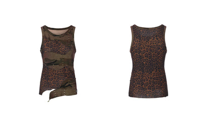 Lightweight Patchwork Leopard Camouflage Tank Top