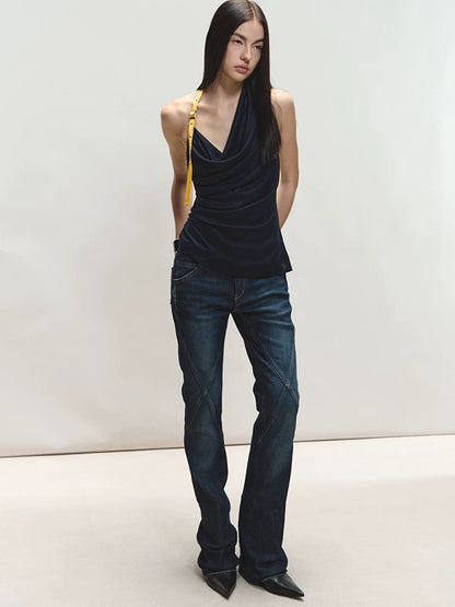 Vintage Slim Straight Denim Jeans