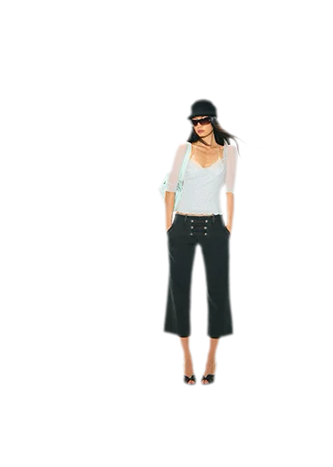 Vintage Pirate Buckle Denim Capris