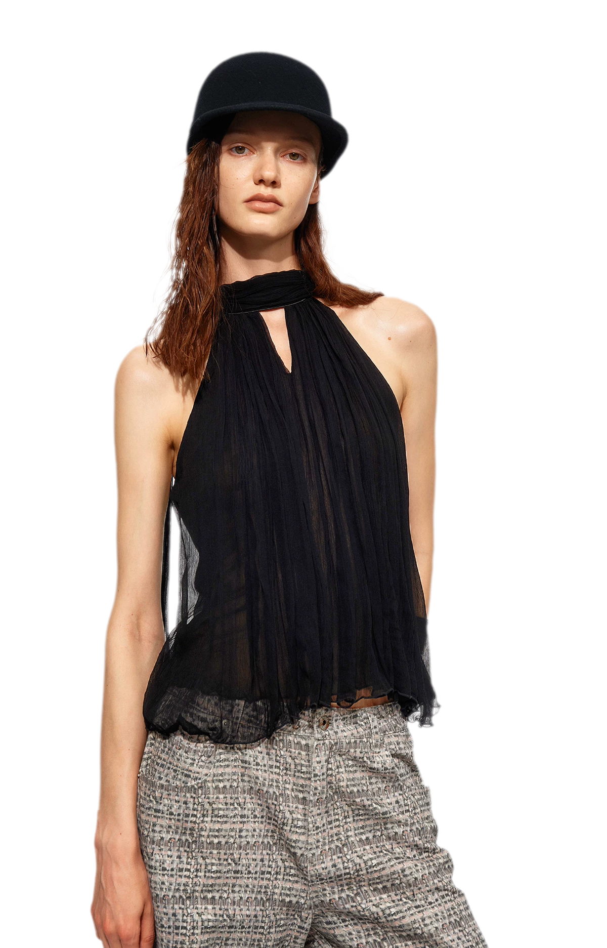 Tie Halter Chiffon Tank