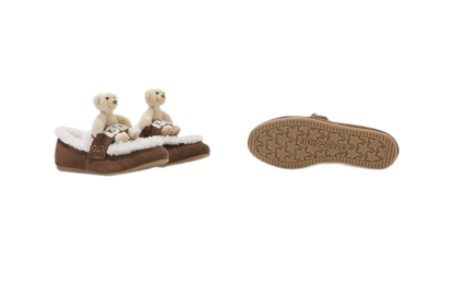 Mocasines sin cordones de oso de peluche