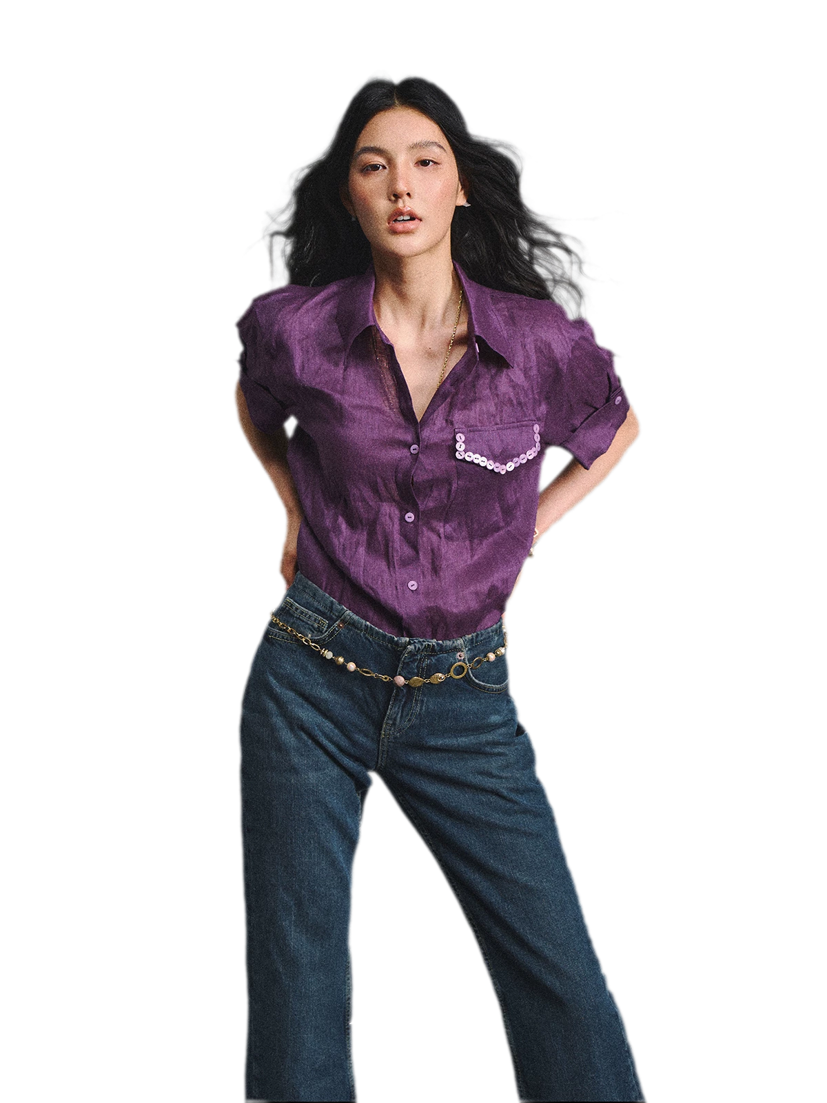 Linen Relaxed Cuff Shirt