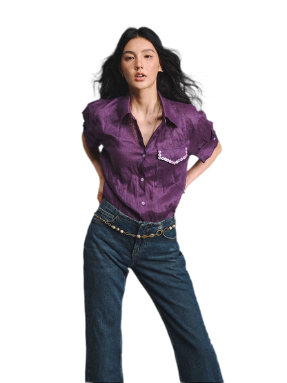 Linen Relaxed Cuff Shirt