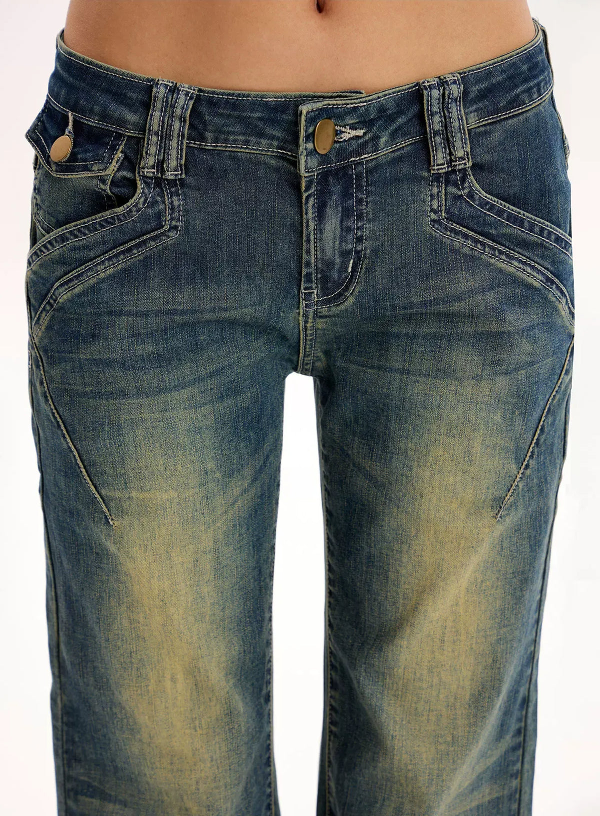 Vintage Washed Flared Jeans