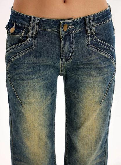 Vintage Washed Flared Jeans