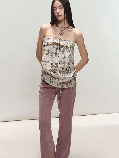 Vintage Holiday Style Relaxed Paisley Silk Top