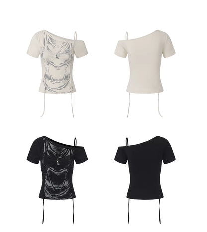 Light Asia T-shirt with Lace and Print