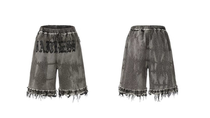 Punk Grunge Distressed Denim Shorts