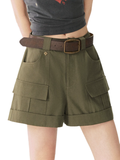 Multi Pocket Cuffed Shorts
