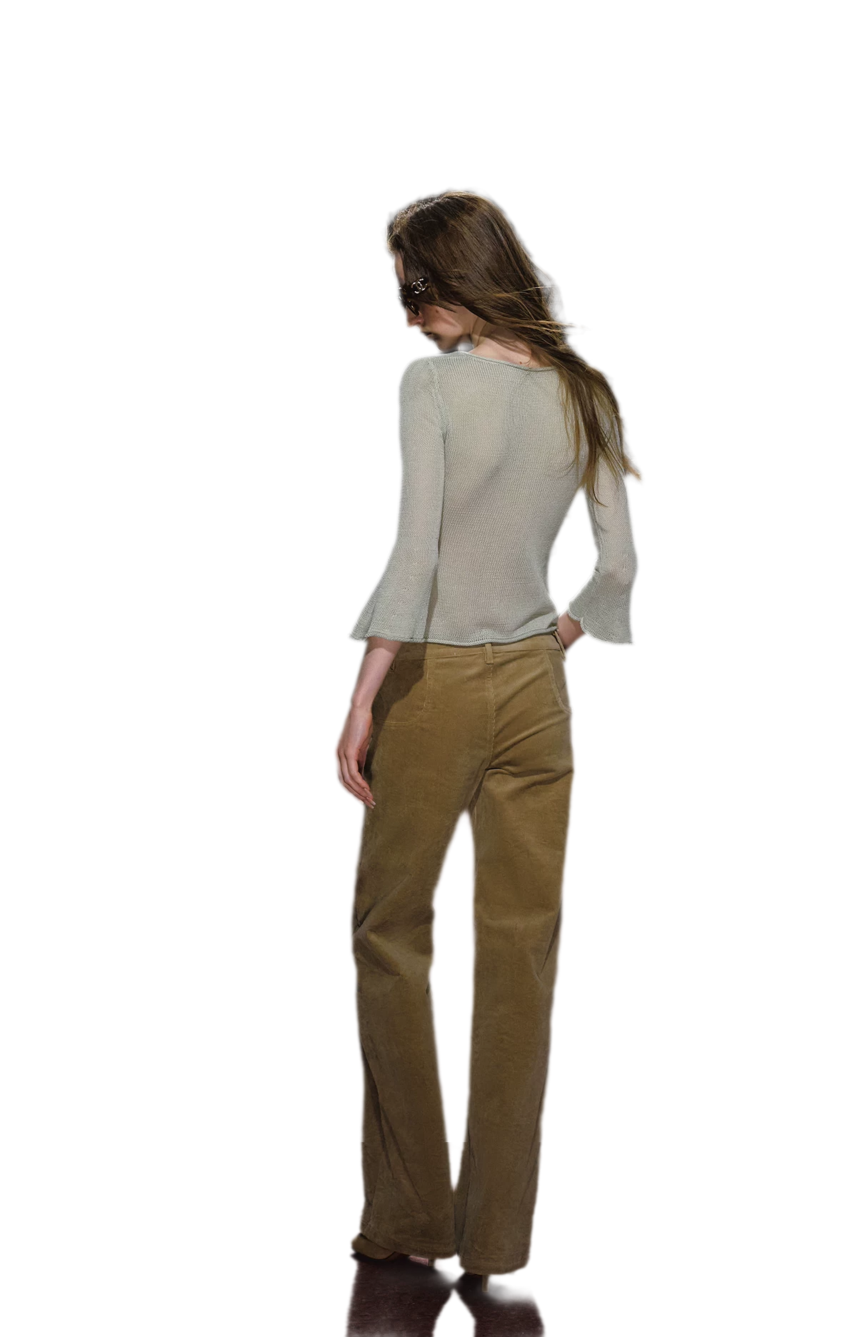 Sheer Bell Sleeve Knit Top