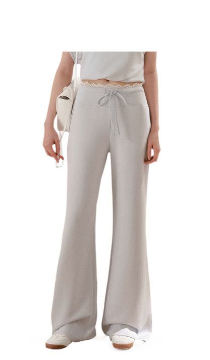 Airy Layered Lace Drawstring Pants