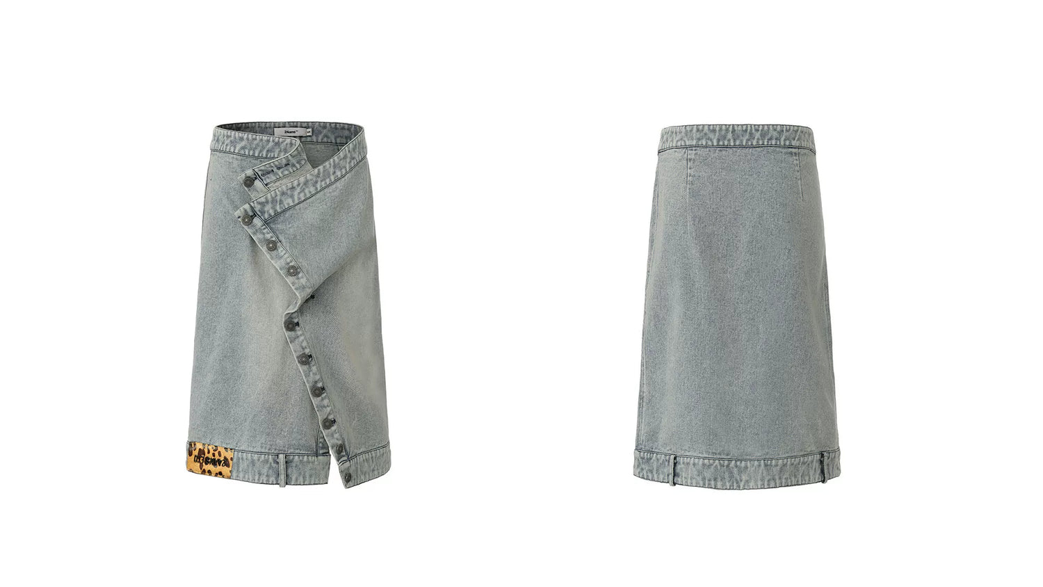 Washed Denim Light Blue Skirt