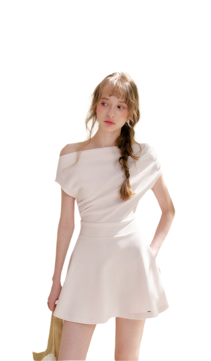 Romantic French Off-Shoulder Short Dress