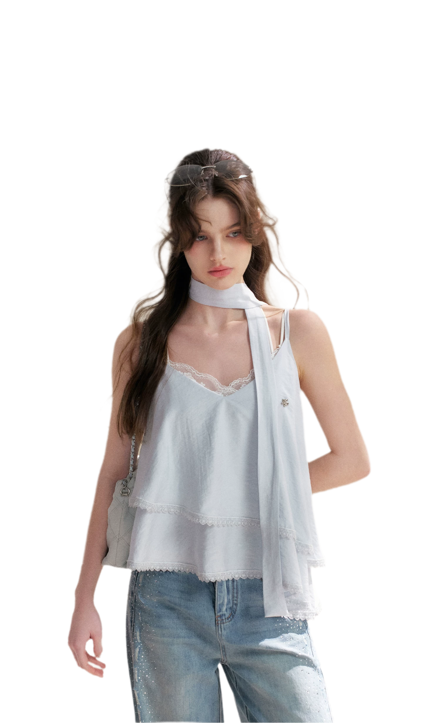 Asymmetrical Lace V-Neck Camisole