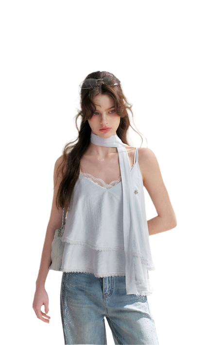 Asymmetrical Lace V-Neck Camisole