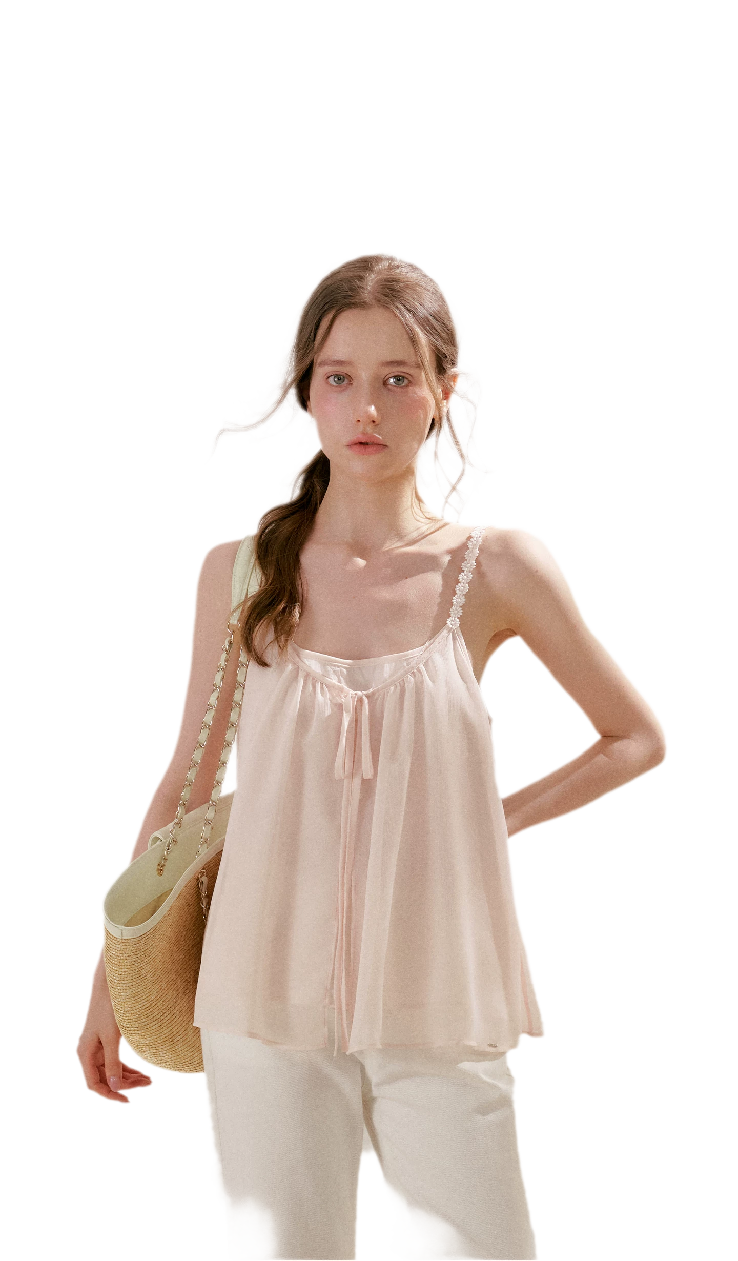 French Holiday Chiffon Top